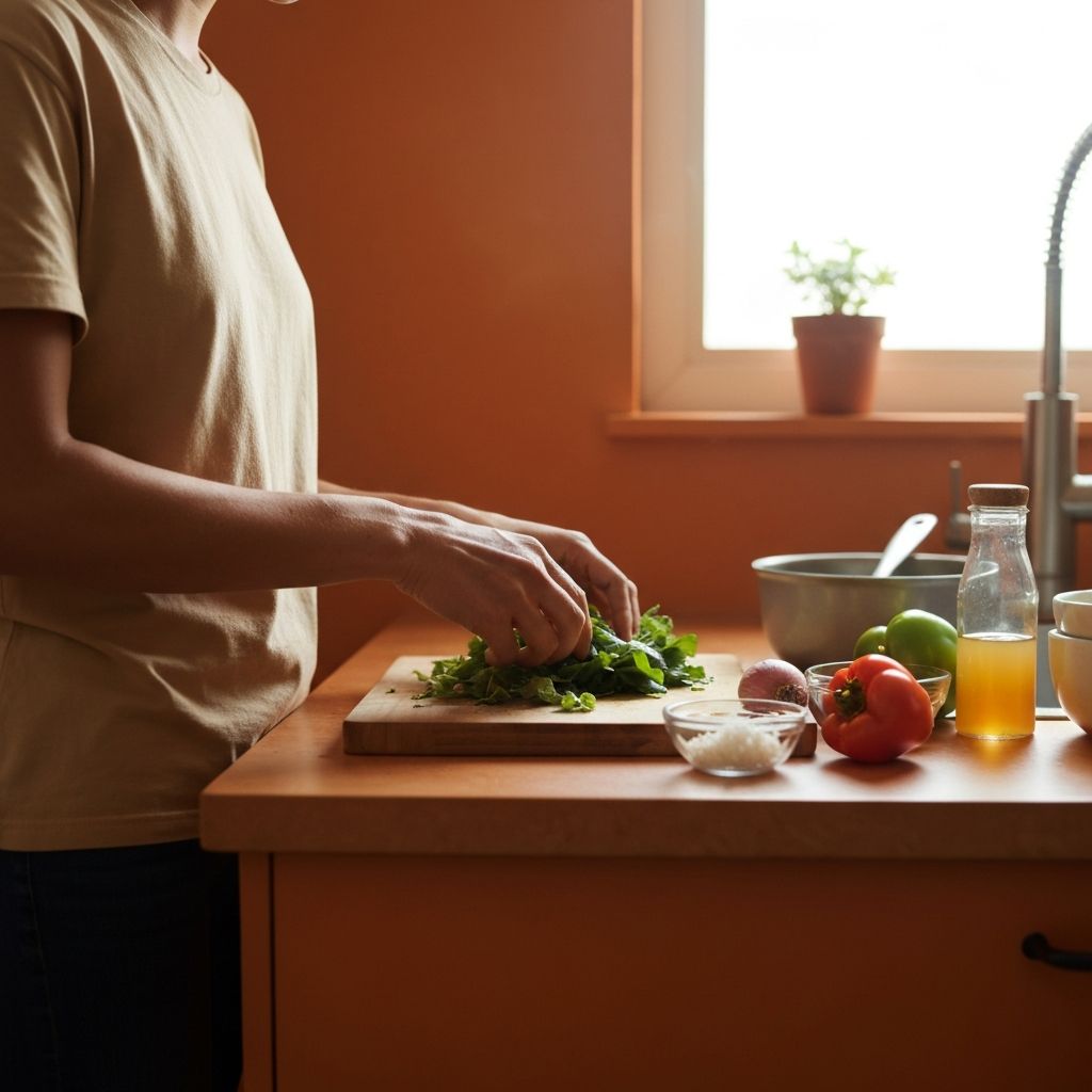 Person engaged in mindful eating practices
